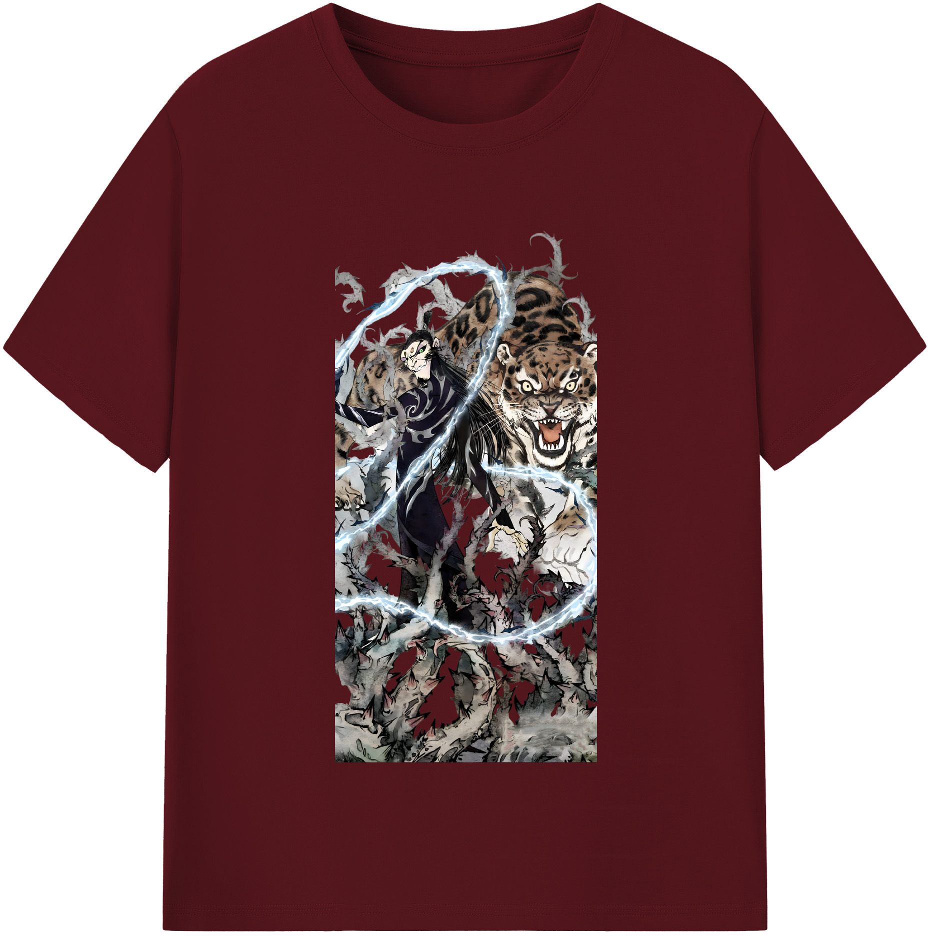 （画像用） Ne Zha 2 ナタ 魔童の大暴れ 綿100％半袖Tシャツ（フロントプリント）